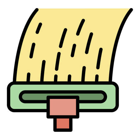 Cleaning mop icon. Outline cleaning mop vector icon color flat isolatedのイラスト素材