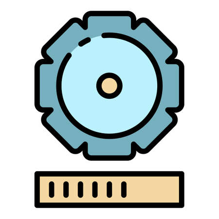 Update gear process icon. Outline update gear process vector icon color flat isolatedのイラスト素材