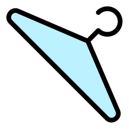 Clothes hanger icon. Outline clothes hanger vector icon color flat isolatedのイラスト素材