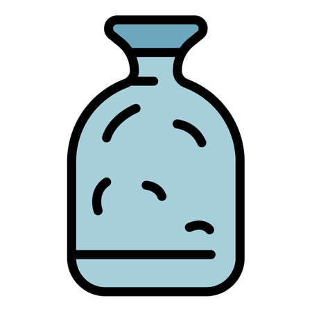 Glass jar icon. Outline glass jar vector icon color flat isolatedのイラスト素材