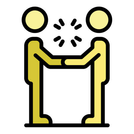 Crowdfunding partner icon. Outline crowdfunding partner vector icon color flat isolatedのイラスト素材