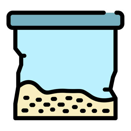 Drug powder package icon. Outline drug powder package vector icon color flat isolatedのイラスト素材