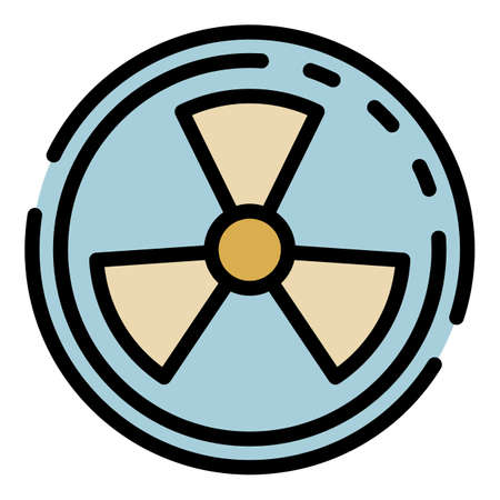 Radiation symbol icon. Outline radiation symbol vector icon color flat isolatedのイラスト素材
