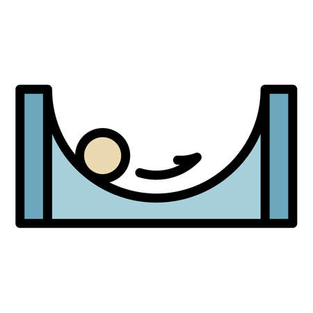 Stable balance icon. Outline stable balance vector icon color flat isolatedのイラスト素材