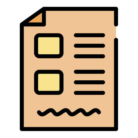 Test form icon. Outline test form vector icon color flat isolatedのイラスト素材