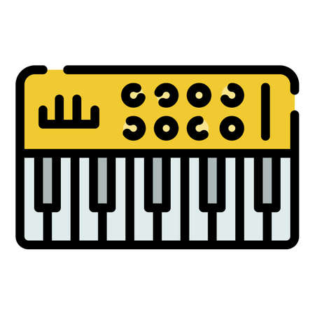 Audio synthesizer icon. Outline audio synthesizer vector icon color flat isolatedのイラスト素材