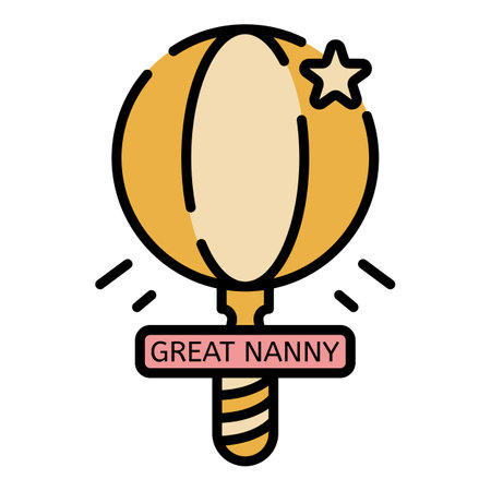 Great nanny icon. Outline great nanny vector icon color flat isolatedのイラスト素材