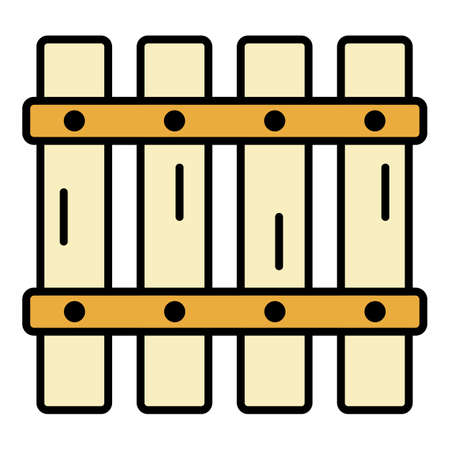 Back of pallet icon. Outline back of pallet vector icon color flat isolatedのイラスト素材