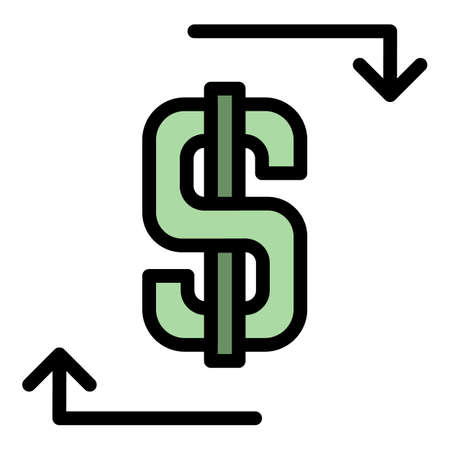 Leasing dollar icon. Outline leasing dollar vector icon color flat isolatedのイラスト素材