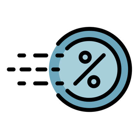 Percent rate is fixed icon. Outline percent rate is fixed vector icon color flat isolatedのイラスト素材