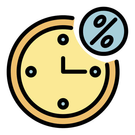 Time of lease payment icon. Outline time of lease payment vector icon color flat isolatedのイラスト素材