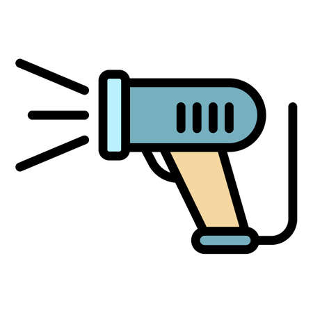 Barcode scanner device icon. Outline barcode scanner device vector icon color flat isolatedのイラスト素材