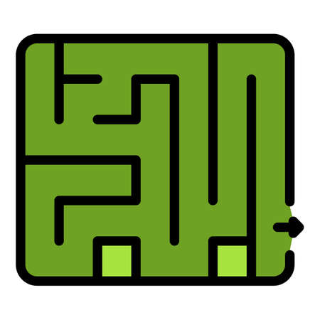 Quest room labyrint icon. Outline quest room labyrint vector icon color flat isolatedのイラスト素材