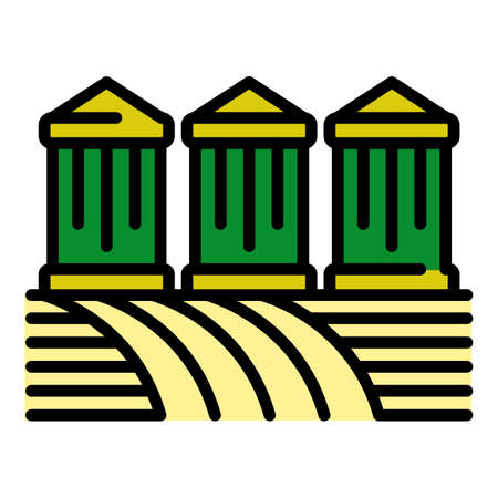 Farm stock building icon. Outline farm stock building vector icon color flat isolatedのイラスト素材