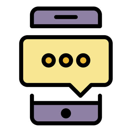 Message type indicator icon. Outline message type indicator vector icon color flat isolatedのイラスト素材