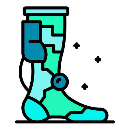 Ankle prosthesis icon. Outline ankle prosthesis vector icon color flat isolatedのイラスト素材