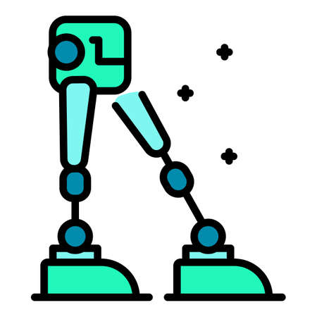 Legs of the robot icon. Outline legs of the robot vector icon color flat isolatedのイラスト素材
