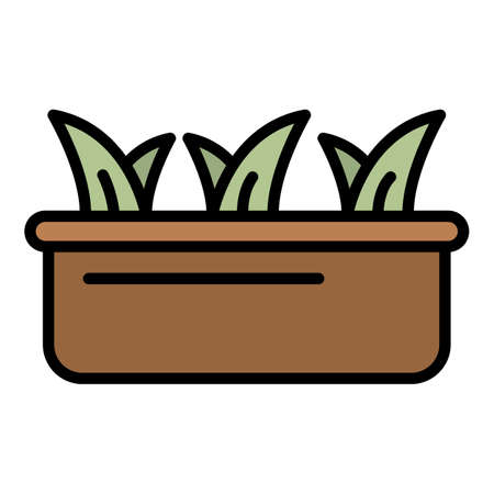 Potted plants icon. Outline potted plants vector icon color flat isolatedのイラスト素材