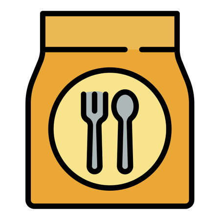 Fast food package icon. Outline fast food package vector icon color flat isolatedのイラスト素材