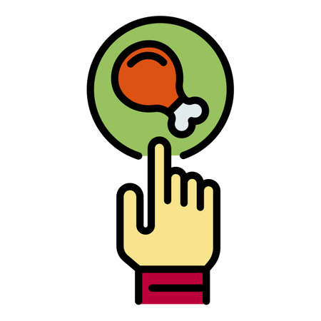 Food selection icon. Outline food selection vector icon color flat isolatedのイラスト素材