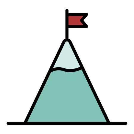 Sports tent icon. Outline sports tent vector icon color flat isolatedのイラスト素材