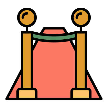 VIP fence icon. Outline VIP fence vector icon color flat isolatedのイラスト素材