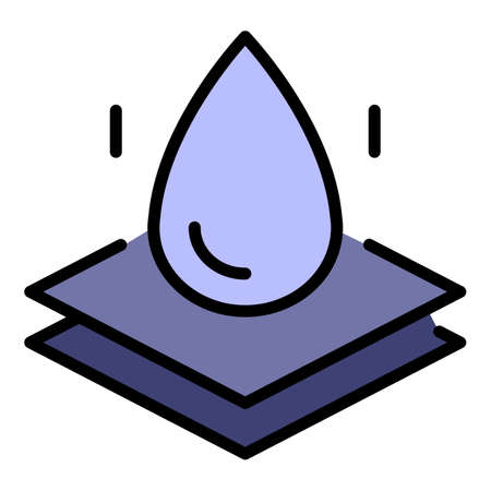 Waterproof membrane icon. Outline waterproof membrane vector icon color flat isolatedのイラスト素材