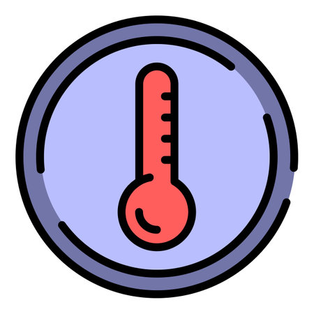 Low temperature fabric icon. Outline low temperature fabric vector icon color flat isolatedのイラスト素材