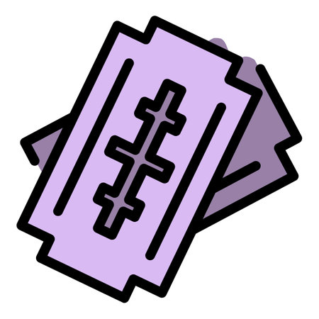 Stop violence steel blade icon. Outline stop violence steel blade vector icon color flat isolatedのイラスト素材