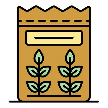 Flour icon. Outline flour vector icon color flat isolatedのイラスト素材