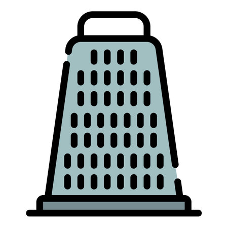 Metal grater icon. Outline metal grater vector icon color flat isolatedのイラスト素材