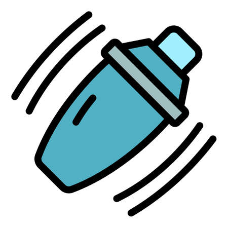 Bar shaker icon. Outline bar shaker vector icon color flat isolatedのイラスト素材