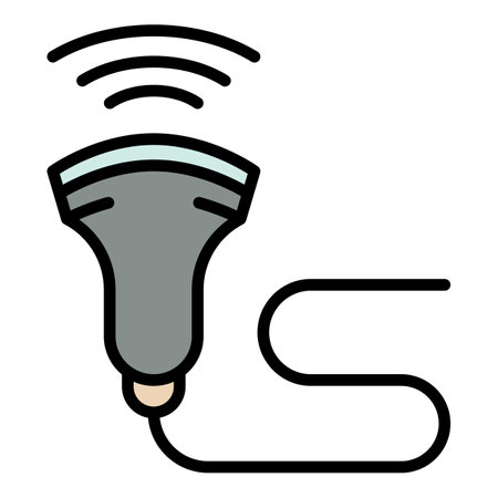 Ultrasound scanner icon. Outline ultrasound scanner vector icon color flat isolatedのイラスト素材