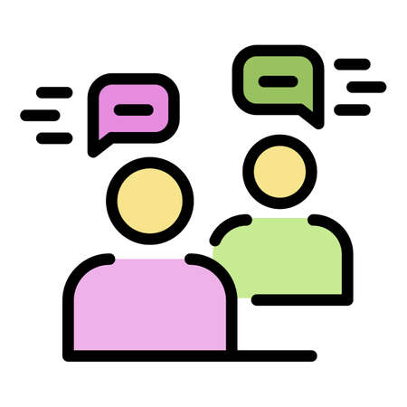 Corporate people icon. Outline corporate people vector icon color flat isolatedのイラスト素材