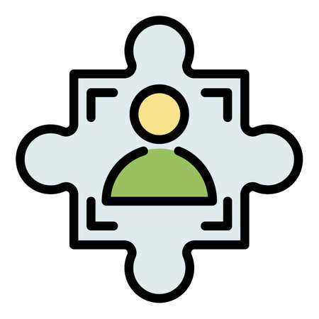 Advice puzzle icon. Outline advice puzzle vector icon color flat isolatedのイラスト素材