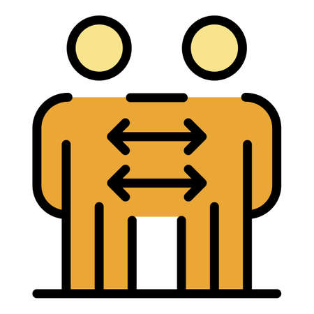 Man cooperation icon. Outline man cooperation vector icon color flat isolatedのイラスト素材