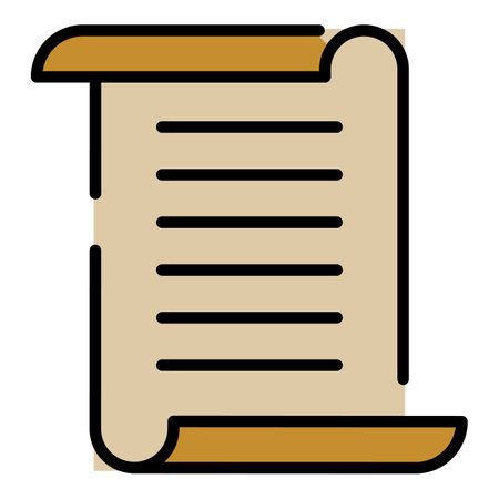 Papyrus icon. Outline papyrus vector icon color flat isolatedのイラスト素材