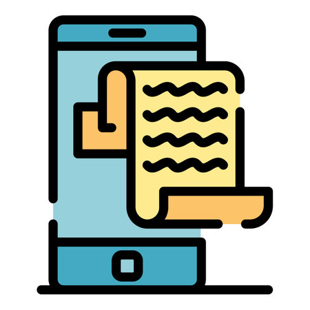 Smartphone advertising icon. Outline smartphone advertising vector icon color flat isolatedのイラスト素材