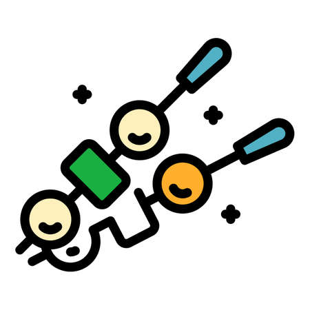 Greek barbecue icon. Outline greek barbecue vector icon color flat isolatedのイラスト素材