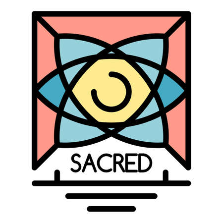 Sacred alchemy icon. Outline sacred alchemy vector icon color flat isolatedのイラスト素材
