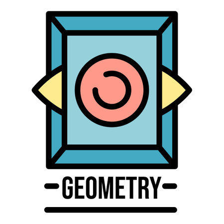 Sacred geometry icon. Outline sacred geometry vector icon color flat isolatedのイラスト素材
