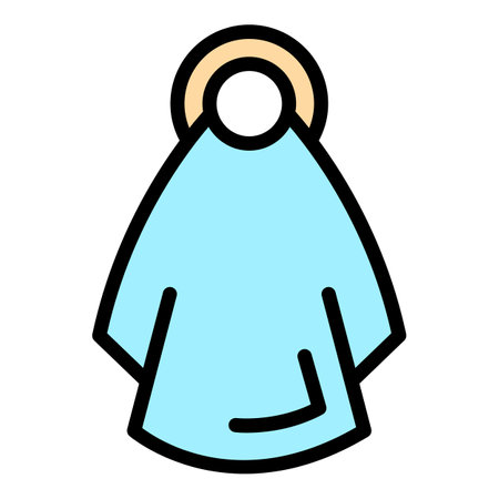 Bathroom towel icon. Outline bathroom towel vector icon color flat isolatedのイラスト素材