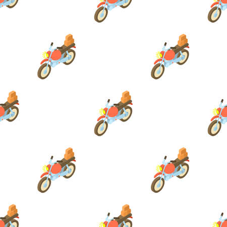 Motorcycle with cargo pattern seamless background texture repeat wallpaper geometric vectorのイラスト素材