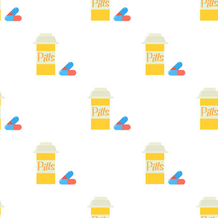 Pills in jar pattern seamless background texture repeat wallpaper geometric vectorのイラスト素材