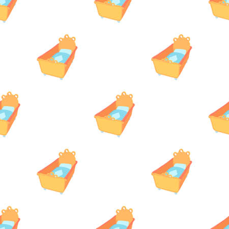 Baby bed pattern seamless background texture repeat wallpaper geometric vectorのイラスト素材