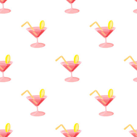 Cocktail pattern seamless background texture repeat wallpaper geometric vectorのイラスト素材