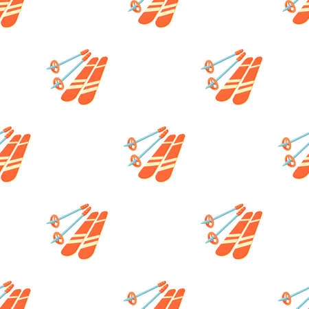 Skiing pattern seamless background texture repeat wallpaper geometric vectorのイラスト素材