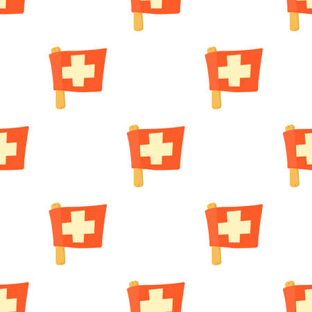 Switzerland flag pattern seamless background texture repeat wallpaper geometric vectorのイラスト素材