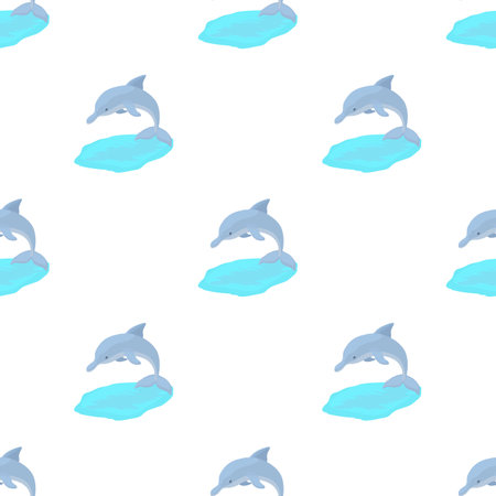 Dolphin pattern seamless background texture repeat wallpaper geometric vectorのイラスト素材