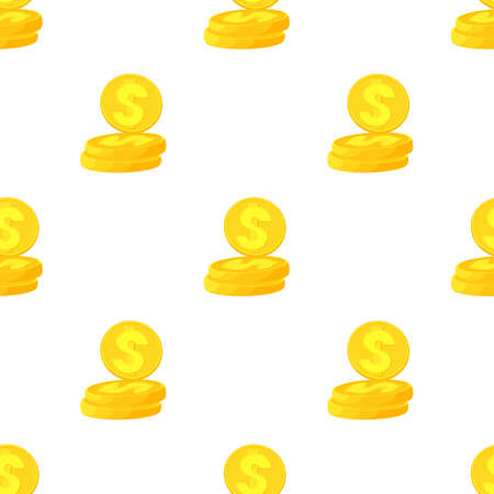 Coins pattern seamless background texture repeat wallpaper geometric vectorのイラスト素材